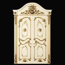 lujo clásico barroco tallado puerta habitación luigi xvi tradicional 3d modelo francés italiano Luis interior rococó palacio doble 3d print model - Mito3D