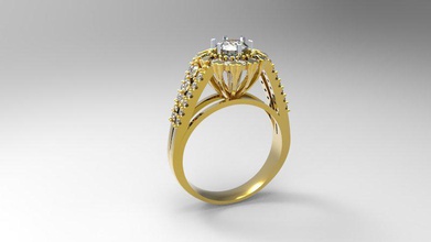 m16011r jewel ring jewelry jewellery gemstone 3d print model - Mito3D