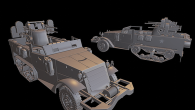 m16 semioruga los tanques la guerra el trueno wow wows 3d modelos modelado impresión de juguete panzer panzerkampfwagen 3d print model - Mito3D