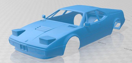 m1 1978 printable body car 3d print model in automotive 3dexport slot scalextric tamiya rc miniz hobby micro 3d print model - Mito3D