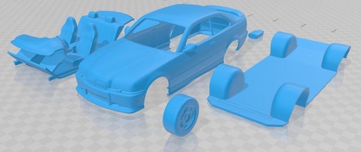 m3 e36 1992 printable car 3d print model in automotive 3dexport slot scalextric tamiya rc miniz hobby micro 3d print model - Mito3D