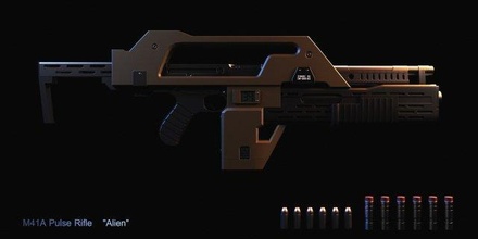 m41a impulsion fusil extraterrestre 3d modèle in sci 3dexport militaire guerre armée espace xénomorphe voyage armé fantastique munition 3d print model - Mito3D