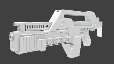 m41a impulsion fusil 3d impression modèle in sci 3dexport agression imprimable scifi prédateur feu texturé 3d print model - Mito3D