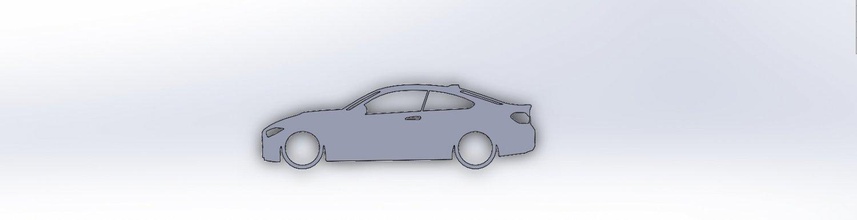 m4 Wagen Silhouette bimmer Projektor Schnitzer Schlüsselbund 3dprint 3d print model - Mito3D