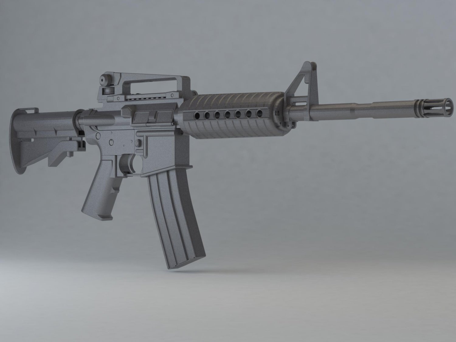 m4 carabina 3d impressão modelo in 3dexport 3dprint brinquedos ar15 m16 ar 15 m 16 armalite assalto rifle us militares americano eua agoc acessório 3D print model - Mito3D