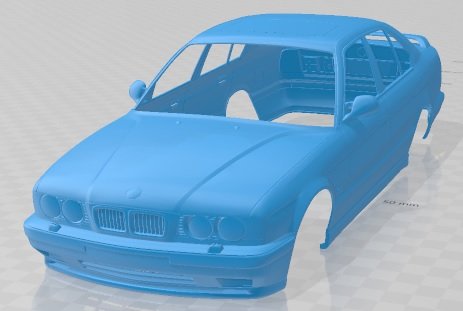 m5 e34 turbo imprimível corpo carro automotivo fenda escalextrico Tamiya rc miniz passatempo micro 3D print model - Mito3D