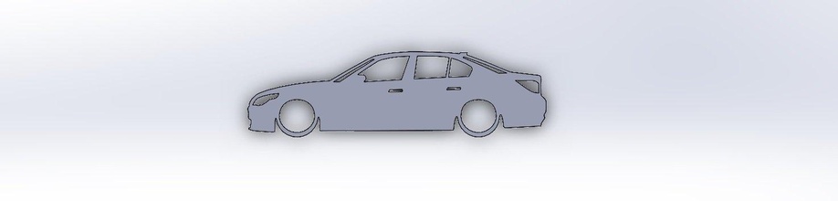 m5 e60 61 voiture silhouette projecteur bimmer e61 schnitzer 3dprint porte clés 3d print model - Mito3D
