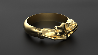 ma cherie ring gold silver jewel jewelry scupture print printable sculpture rings head stone girl 3d print model - Mito3D