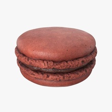 macaron 02 chocolate food sweet french dessert tasty pastry cookie cake biscuit snack bakery macaroon strawberry candy pbr france delicious brown 3d print model - Mito3D