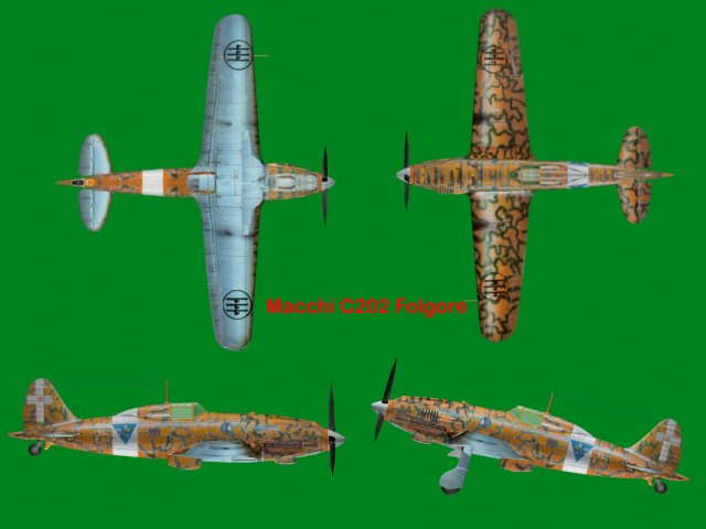 macchi c202 folgore combattente italiano durante seconda guerra mondiale 3D print model - Mito3D