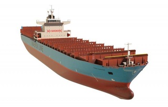 maersk container schiff 3d modell transport 3dexport boot wasserfahrzeug industrie fahrzeug versand hafen industriell ladung rumpf tanker öl marine lowpoly 3d print model - Mito3D