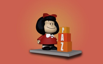 mafalda 3d print model in child 3dexport quino comic humor cartoon girl peace triel3d 3d print model - Mito3D