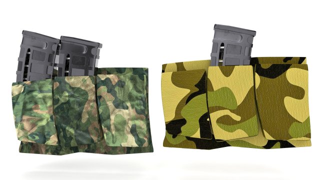 rivista munizioni pistola Accessori sacchetto titolare supporto 3d modello pbr texturing esercito rmor militare proiettile clip 3D print model - Mito3D