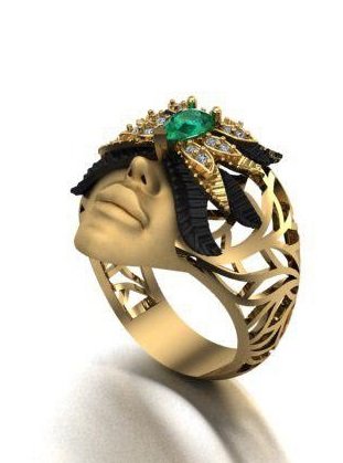 magerit ring rong joyas niloo mir emerald gift face 3d print gold silver woman lady love 3D print model - Mito3D