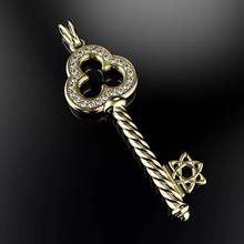 magic-key--stl pendant jewelry print vintage 3d print model - Mito3D
