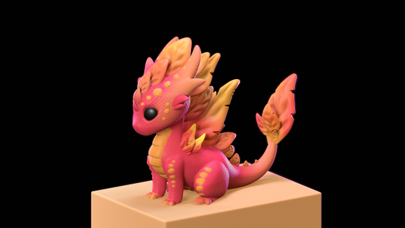 magical baby dragon monsters & creatures 3d printing cute fantasy stl collectible sculpture hobby decor toy creature high detail printable gift monster games 3d print model - Mito3D