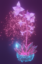 magical flower plants flare shine crystal nature garden rigged animated bones glare rock rise 3d print model - Mito3D