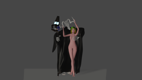sihirbazlar kadın eş heykel Sanat korku Aşk 3d print model - Mito3D