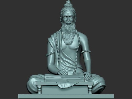 bas rishi sculpture art conception baba Dieu personnage Bouddha homme Humain Ganesha figure statue 3d print model - Mito3D