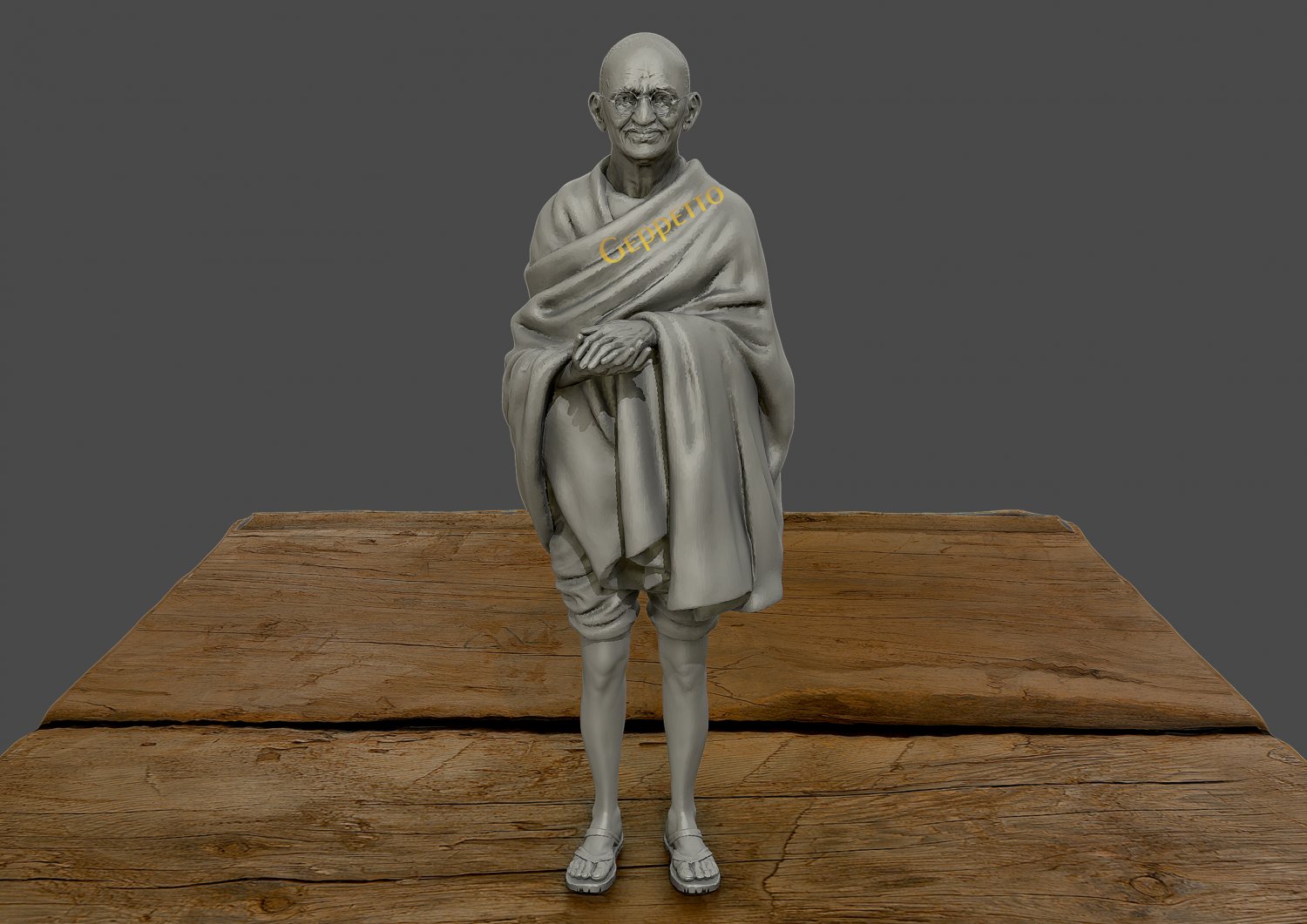 mahatma gandhi 3d printable model print in sculpture 3dexport art bust head human people sculptures statue 3D print model - Mito3D