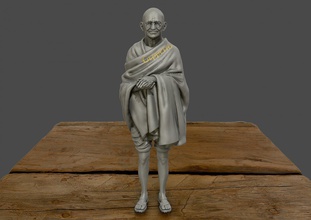mahatma gandhi 3d imprimible modelo impresión in escultura 3dexport arte busto cabeza humano personas esculturas estatua 3d print model - Mito3D