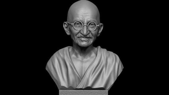Mahatma Gandhi heykel Hindistan düşünmek Martin Luter kral anne Teresa 3dprint yazdırılabilir büst Delhi anıt 3d göğüs izi Sanat 3d print model - Mito3D