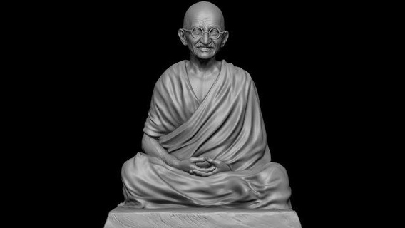 Mahatma Gandhi heykel Hindistan düşünmek Martin Luter kral anne Teresa 3dprint yazdırılabilir Delhi anıt 3d Sanat heykeller şekil vermek izi 3d print model - Mito3D
