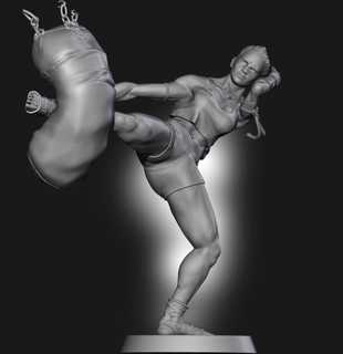 mai tai fighter woman character athletic sport sports warrior statuette miniatures figurines athlete figure body sculpture anatomy maitai boxing girl mma 3d print model - Mito3D
