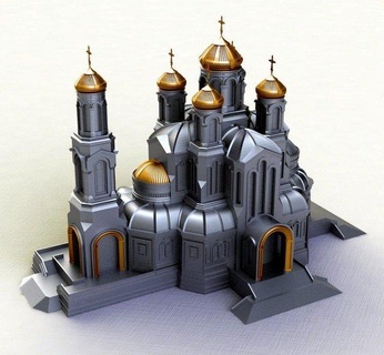 ana tapınak şakak mabet silahlı kuvvetler Rusça federasyon mimari kilise 3d yazıcı printer printer3d kutsal heykel heykeller minyatürler minyatür 3d print model - Mito3D