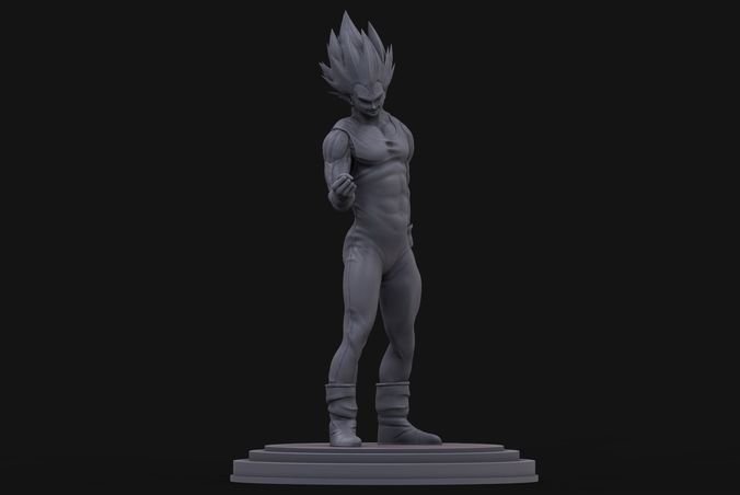 majin vageta 3d print model in sculpture 3dexport dbz goku buu goten gogeta dragon ballz ss saiyan super buma broly cell freezer roshi yamcha vegetta shenron 3D print model - Mito3D