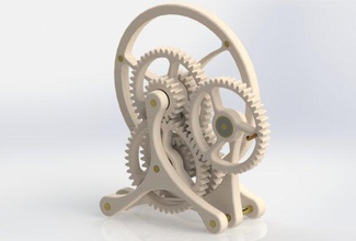 making a gear machine 3d print model in 3dexport -sat -stl -wrl -eas wooden clock built solidworks program printing 3d print model - Mito3D