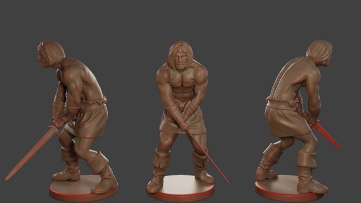 male barbarian 2hsword attacking3 3d print model in figurines 3dexport action-figure historical-soldiers scale-model-soldiers miniature-soldiers military-miniatures war-figurines wargaming-army ww1-ww2-war american faction man soldier helmet warrior tools diorama-model allies 3d print model - Mito3D