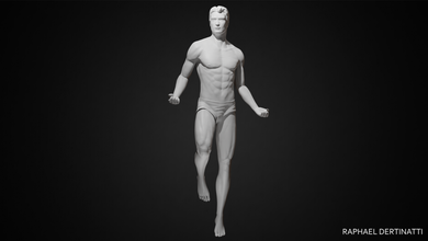 masculin corps posé 3d impression modèle in anatomie 3dexport sculpter 3dmodel homme 3d print model - Mito3D