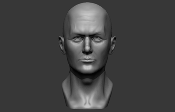 male bust 3d - printing ready model portrait man art face people human eye sculputre gallery decoration male-head body head figurine skin bald 3d print model - Mito3D