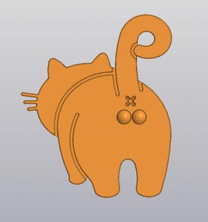 masculino gato llavero accesorios gatito mascota animal 3d print model - Mito3D