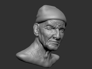 male face sculpt free sculptforprint malehead printmodels zbrush oldmansculpt forprinting
