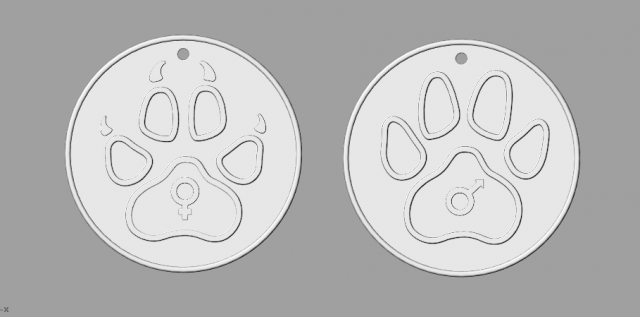 masculino hembra colgantes gatos medallones colgante pendiente gato nombre 3d print model - Mito3D