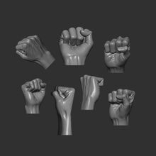 male punch pose man strong people fist character finger hand body strength sign anatomy human boxing fight 3d print model - Mito3D