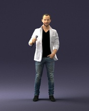 male singer 0079 3d print ready model in man 3dexport scan polygon 3dprint human realistic posed character people miniatures woman child style success fashion beauty 3d print model - Mito3D