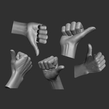 maschio pollici up mano postura pollice uomo forza umano dito corpo cartello positivo cazzotto carattere anatomia 3d print model - Mito3D