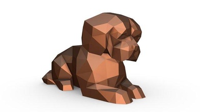 maltipoo laying 3dprinted 3dprinting 3d art gift print lowpoly 3dprint animal decor interior miniatures sculpture statue toy dog mammal dogs 3d print model - Mito3D