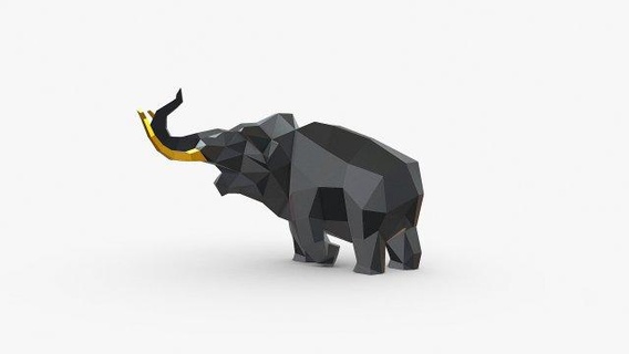 mamut hayvanlar 3dprinted Sanat hediye Yazdır düşük poli 3dprint hayvan dekor iç tasarım minyatürler heykel oyuncak fil 3d print model - Mito3D