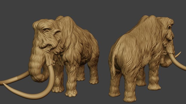 mammut p1 3d stampa modello in figurine 3dexport figura scultura diorama camminare mammifero nord america preistorico uomo delle caverne antico giurassico animale mammuthus pleistocene siberia capelli ghiaccio 3D print model - Mito3D