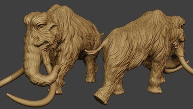 mamut p2 3d yazdır model in figürinler 3dexport şekil heykel diyorama yürümek memeli kuzeyinde amerika tarih öncesi mağara adamı antik jurassic hayvan mamutus pleistosen sibirya saç buz 3d print model - Mito3D
