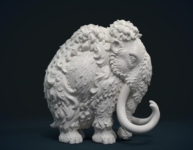 mammoth mamoth elephant animal beast curl fir huge printable cnc ancient fossil tusk 3d print model - Mito3D