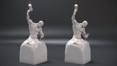 who 3d drucken modell skulptur 3dexport kunst bodybuilder starker körper druckbar stumpf gehackt motivation skulpturen 3d print model - Mito3D