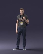 man bag 0608 3d print ready scan model polygon 3dprint human male realistic posed character figurine people visualization miniatures casual fashion woman child 3d print model - Mito3D