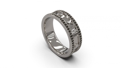 hombre banda anillo 13 oro joya joyería plata imprimible diamante mujer Moda Boda solitario zafiro rubí amor 3d print model - Mito3D