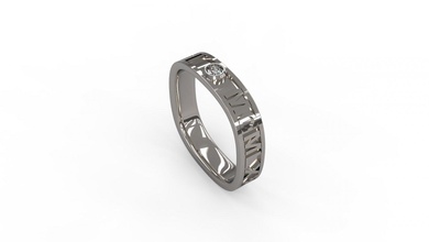 homme bande bague 24 or bijou bijoux argent imprimable diamant femme mode mariage solitaire saphir rubis l'amour 3d print model - Mito3D