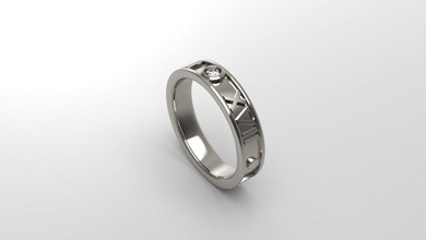 hombre banda anillo 27 oro joya joyería plata imprimible diamante mujer Moda Boda solitario zafiro rubí amor 3d print model - Mito3D